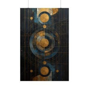 Geometric Abstract Concentric Circles Rolled Poster