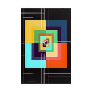 Geometric Abstract Color Block Rolled Poster