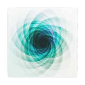 Teal Spiral Geometric Abstract Canvas 12x12"