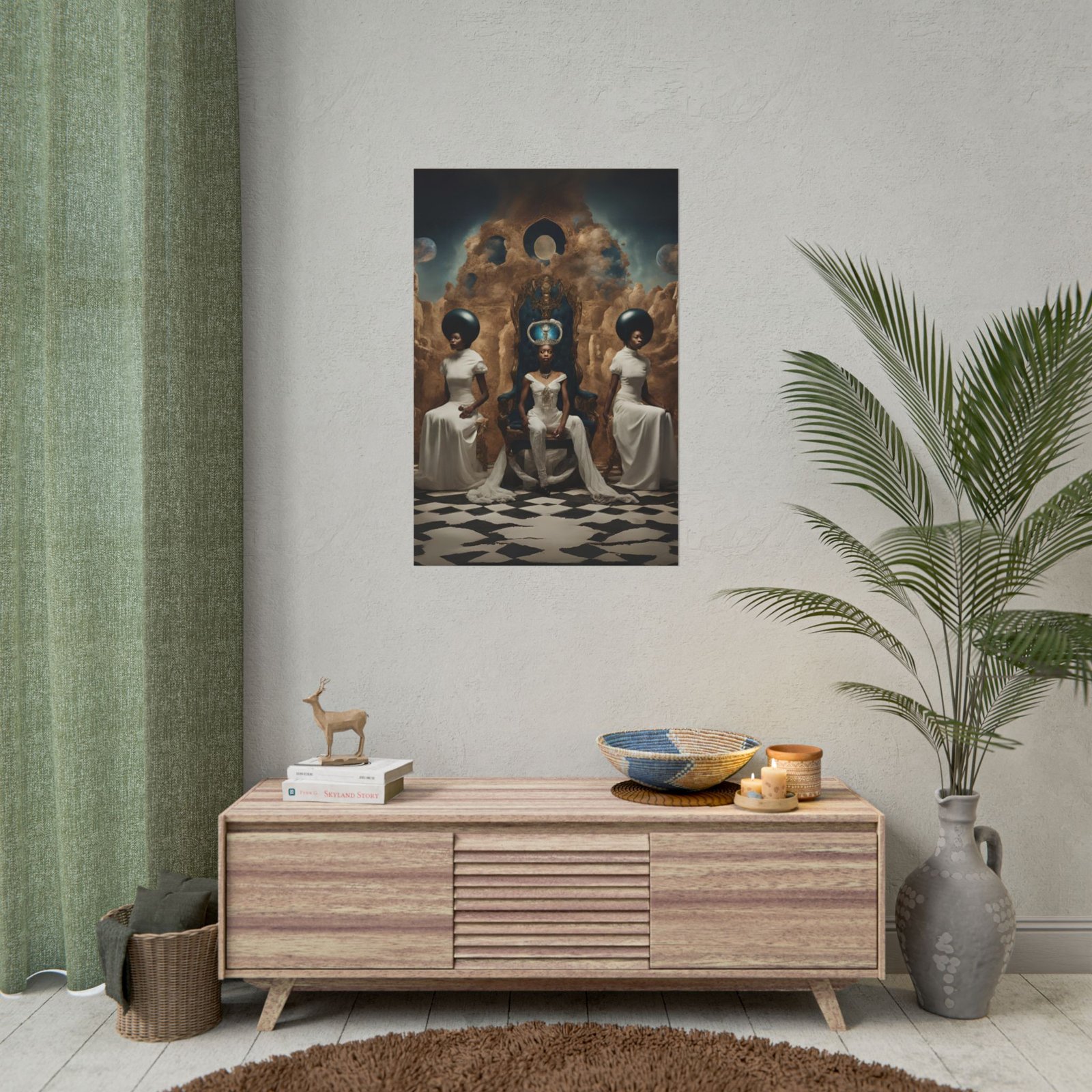 Black Celestial Queens Ethereal Portrait Rolled Poster - Image 2