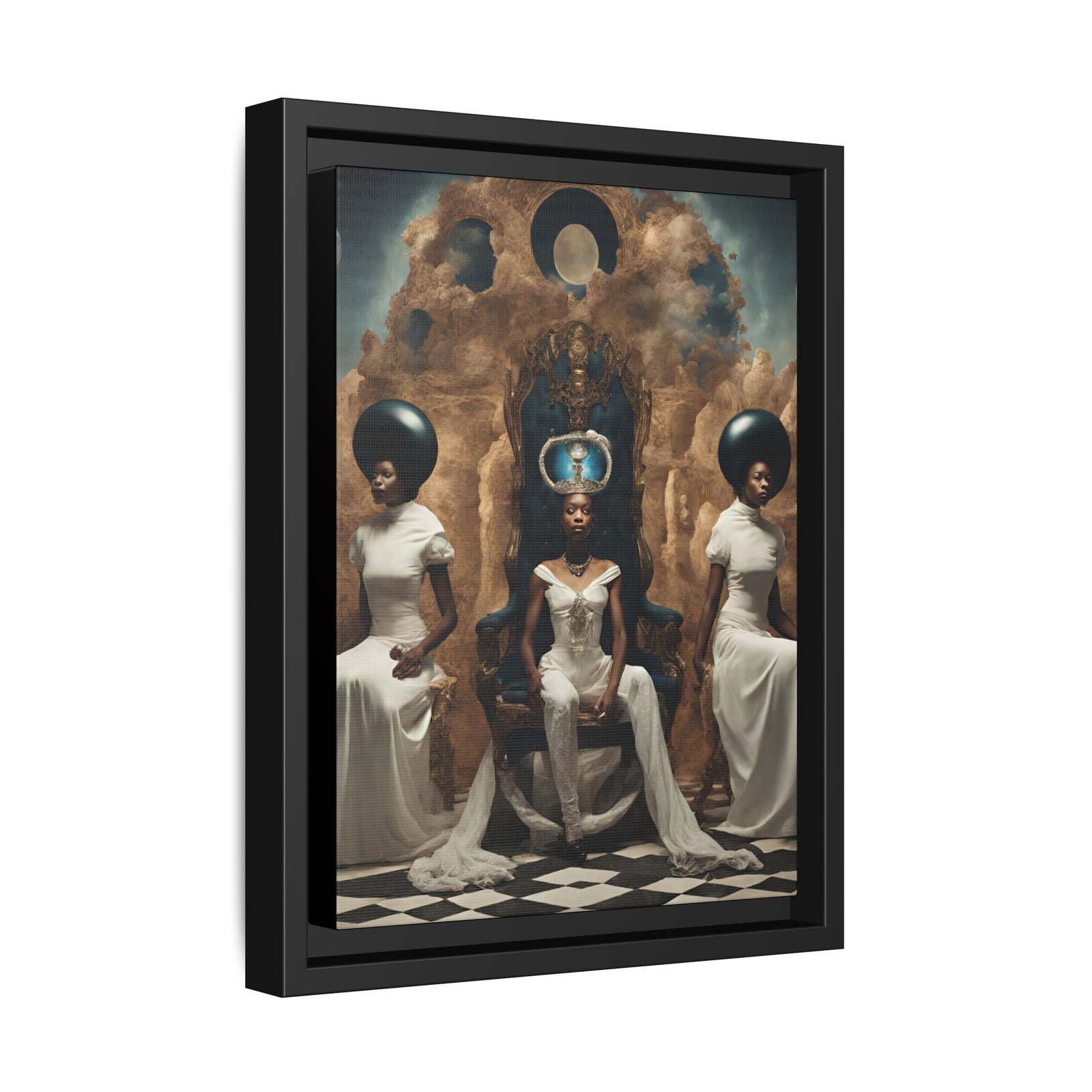 IS_0360 Regal African Goddess Matte Canvas FRAMED 9x12" - Image 2