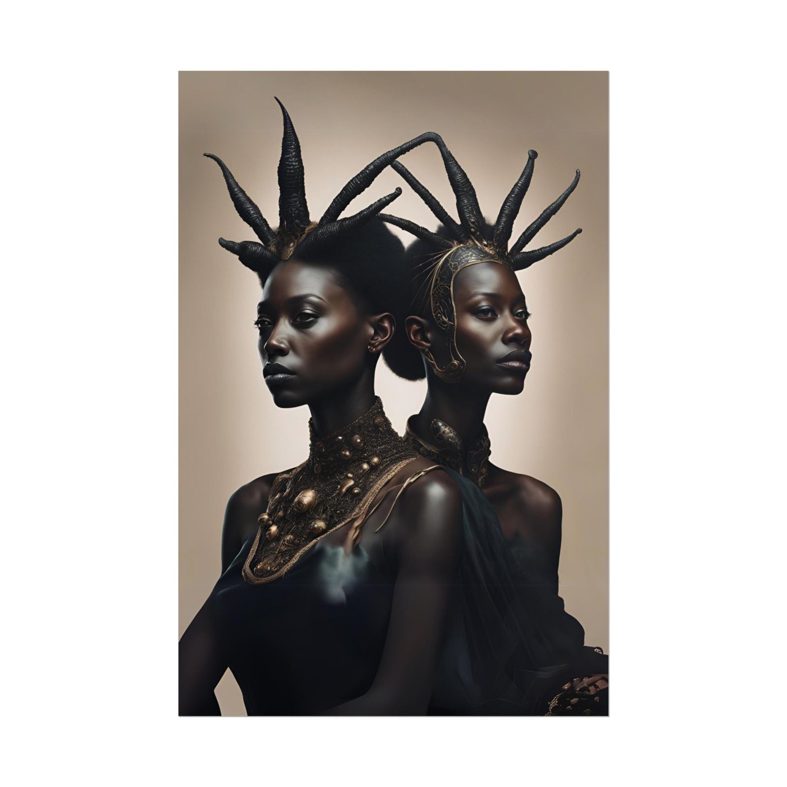 Black Celestial Queens Portrait Rolled Poster