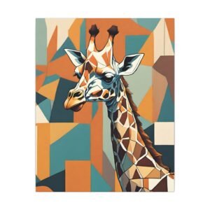 Geometric Giraffe Art Matte Canvas 16x20"