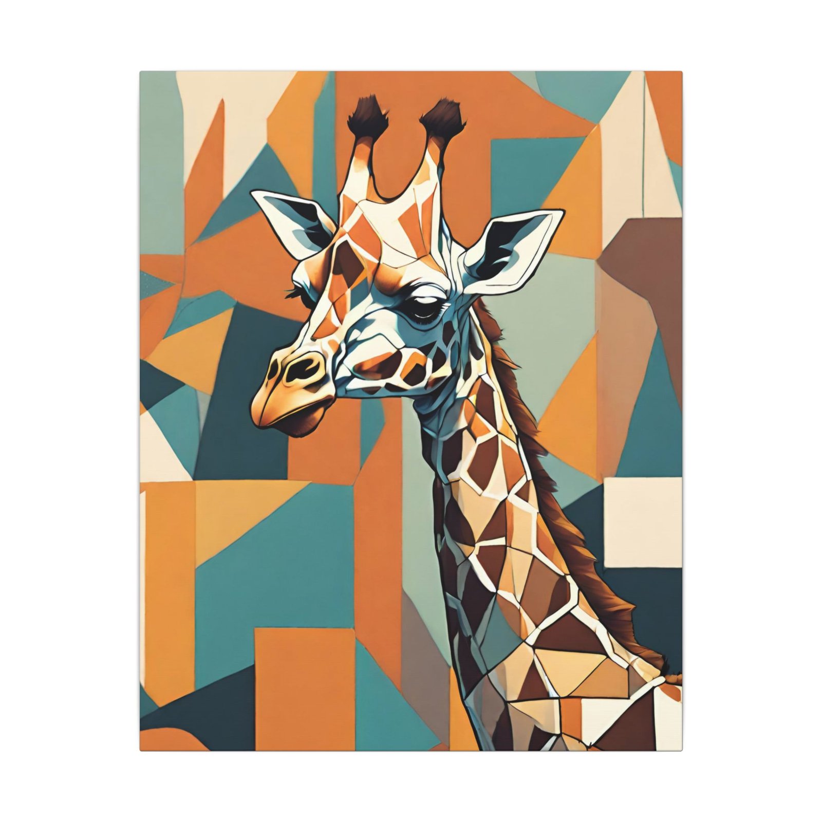 Geometric Giraffe Art Matte Canvas 16x20"