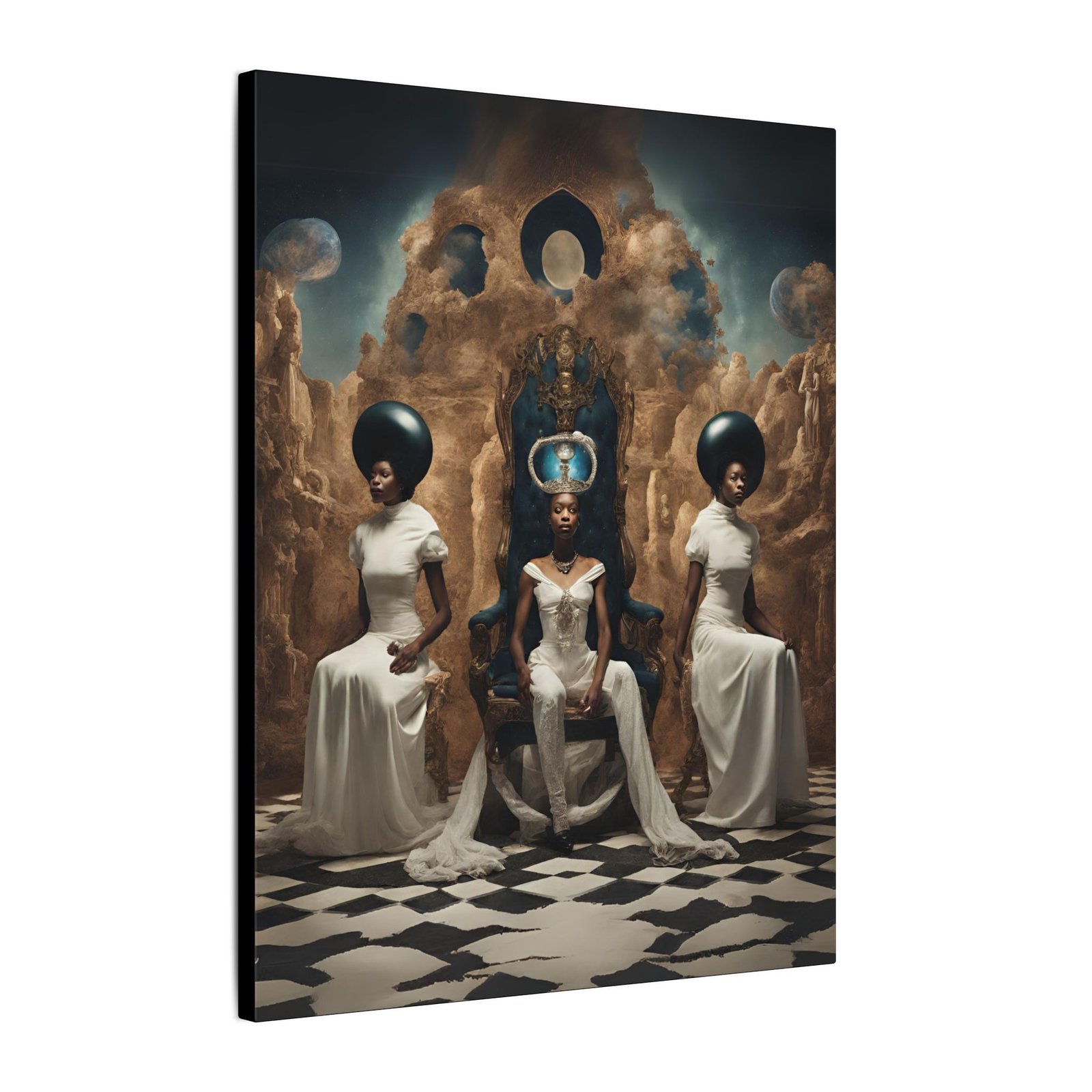 Black Celestial Queens Throne Canvas 16x20" - Image 2
