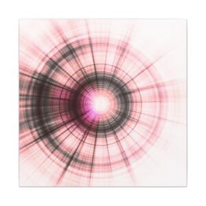 Geometric Abstract Pink Burst Canvas 12x12"