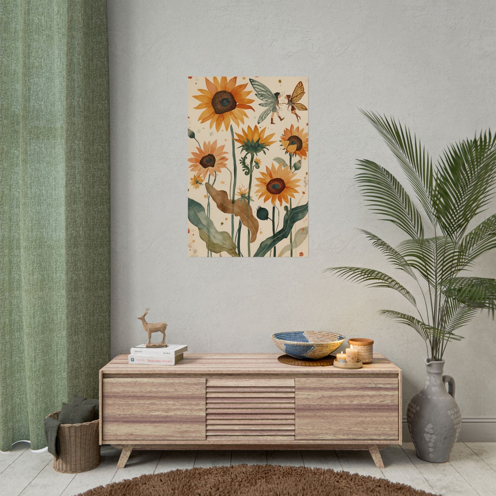 Sunflower Fairy Botanical Rolled Poster - Image 4