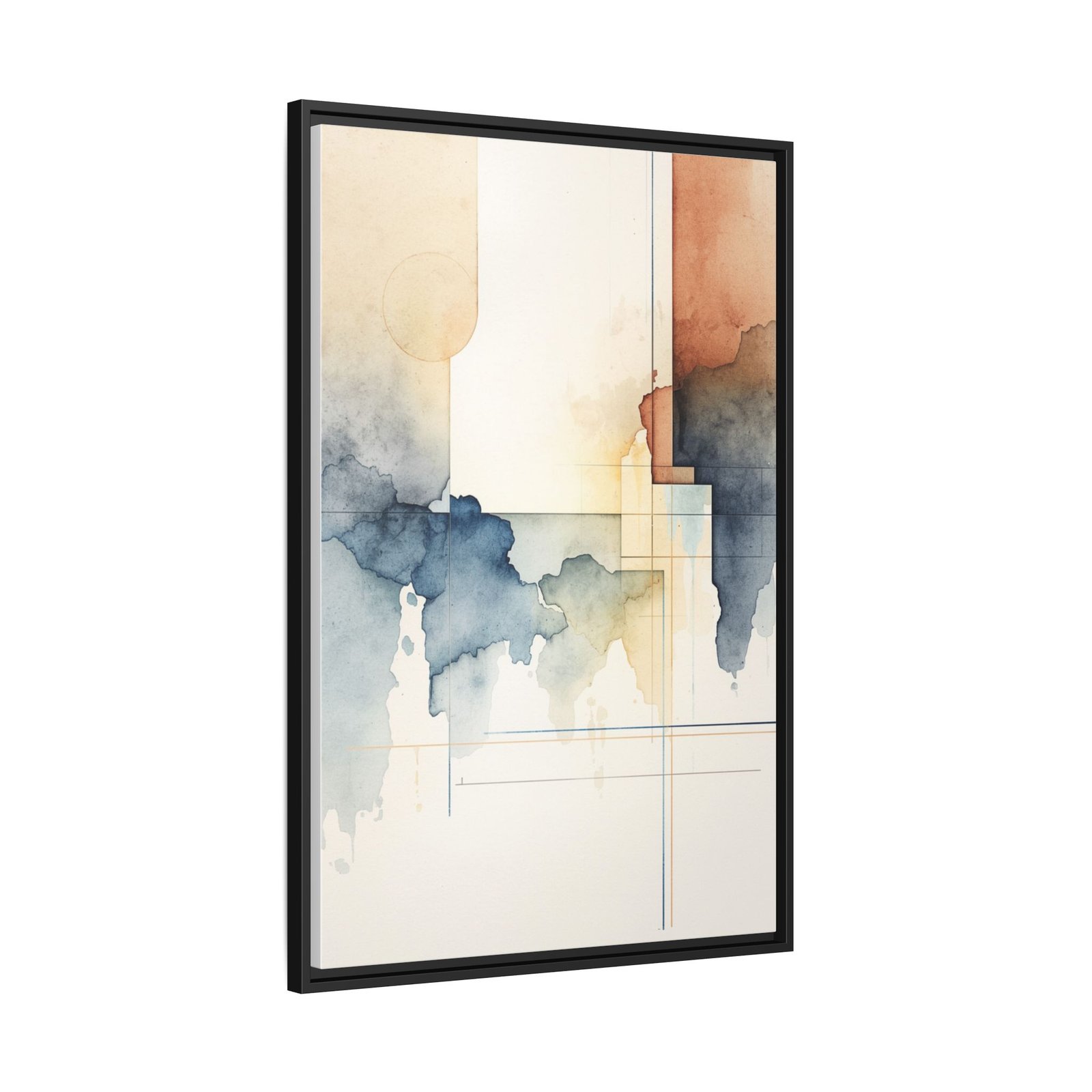 Abstract Watercolor Geometric Matte Canvas FRAMED 24x36" - Image 6