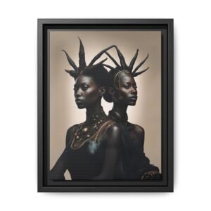 Afrocentric Dual Portrait Matte Canvas FRAMED 9x12"