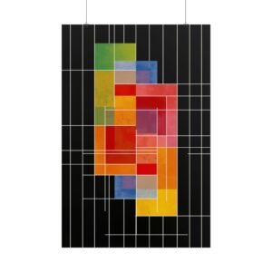 Modern Geometric Abstract Color Grid Rolled Poster