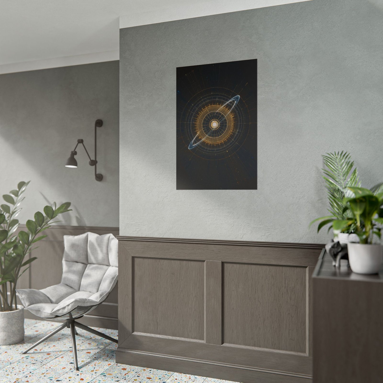 Geometric Abstract Cosmic Rolled Poster - Image 3