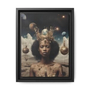 Surreal Black Queen Matte Canvas FRAMED 9x12"