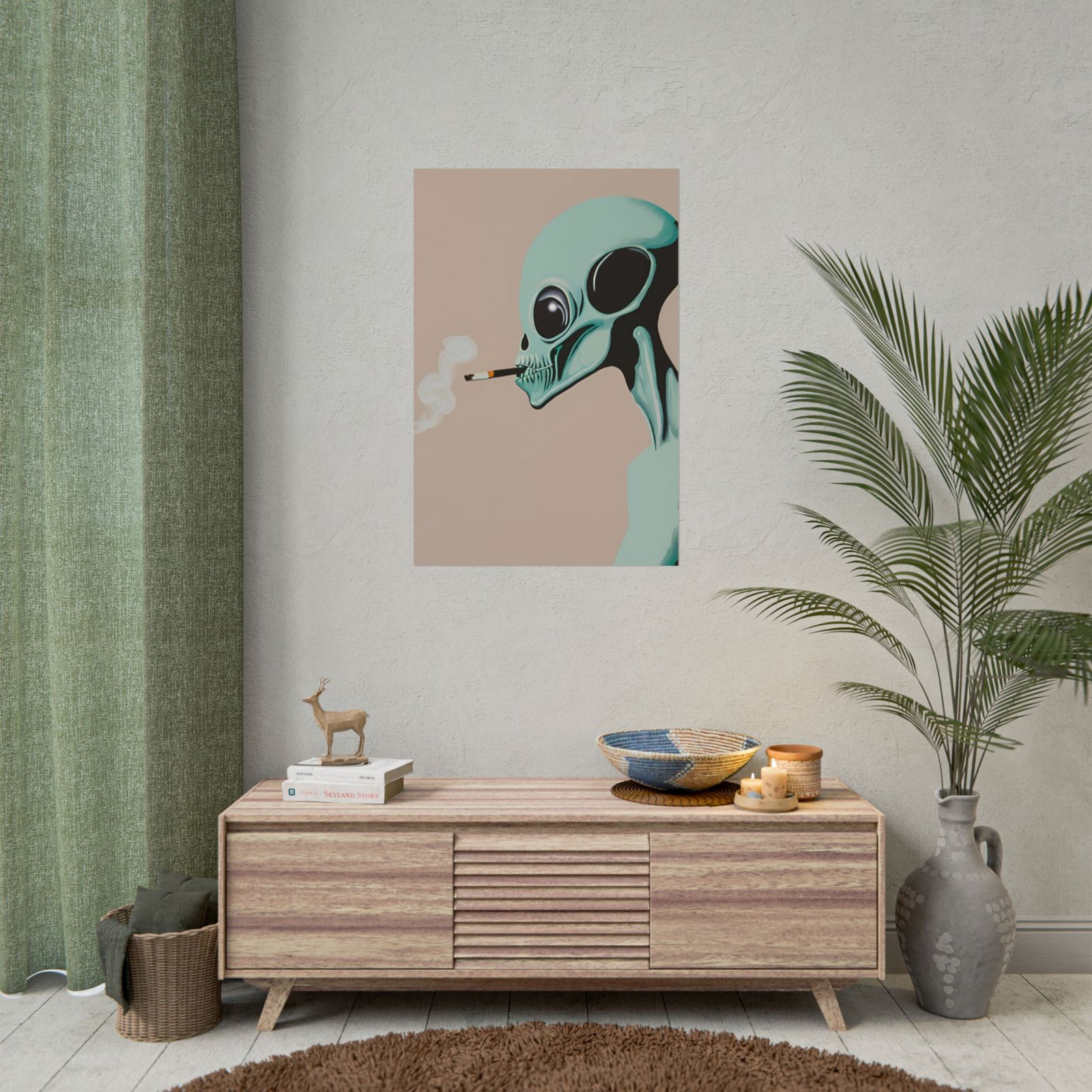 IS_4418 Smoking Alien Rolled Poster - Image 5