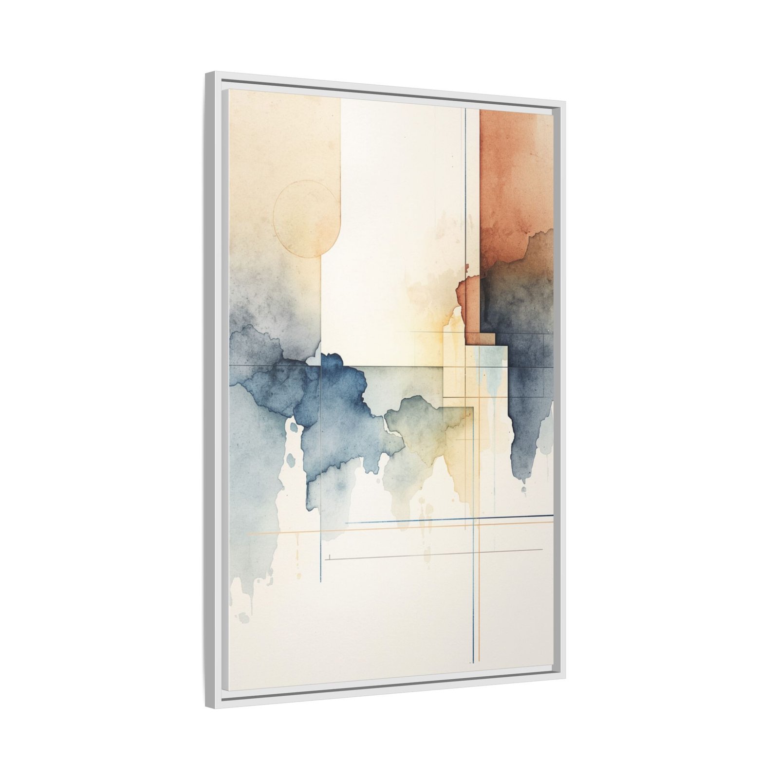 Abstract Watercolor Geometric Matte Canvas FRAMED 24x36" - Image 10