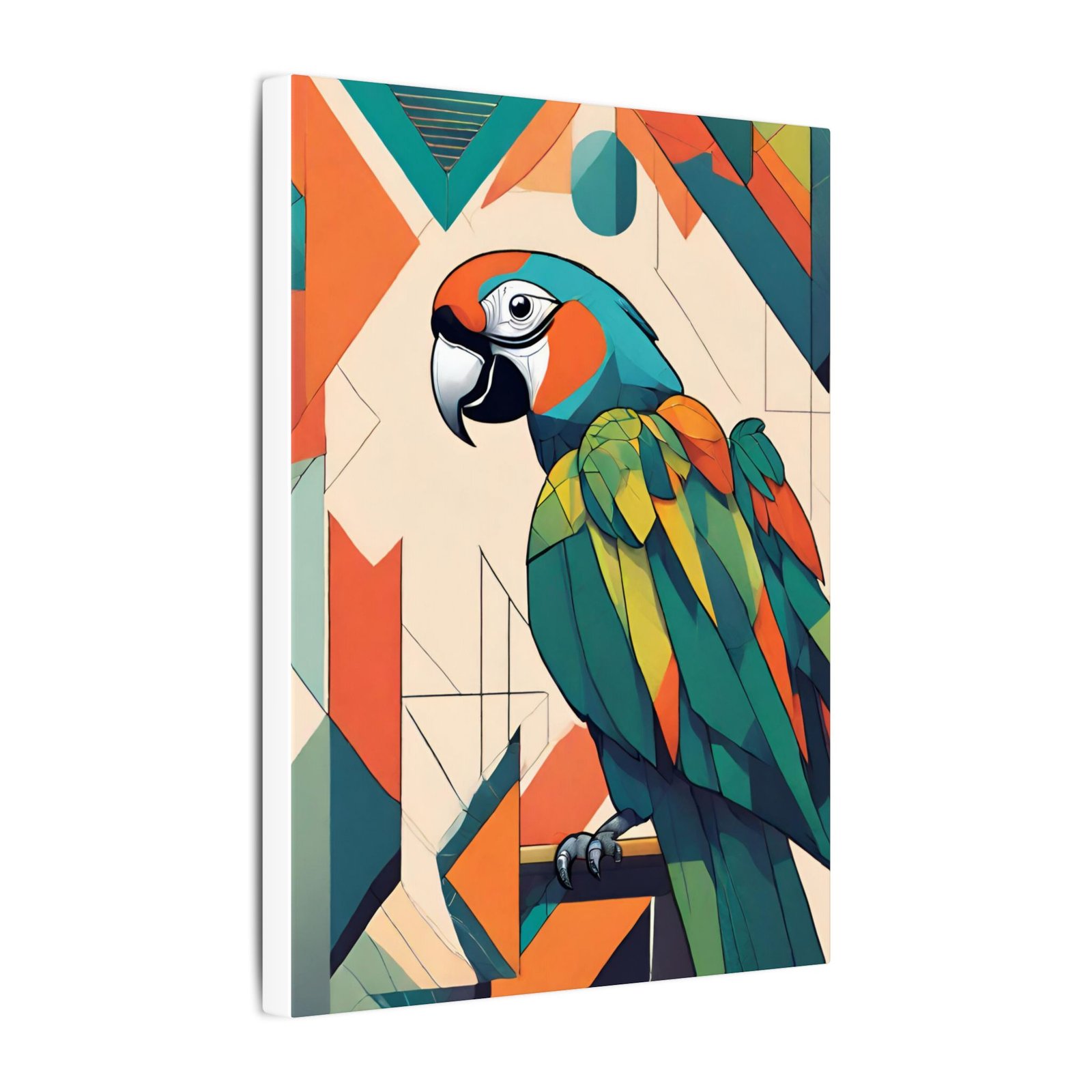 Modern Geometric Parrot Canvas Print 9x12" - Image 2