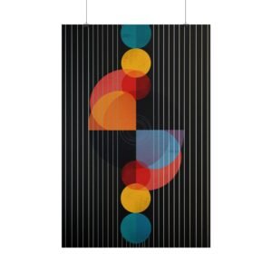 Modern Geometric Abstract Orbit Rolled Poster
