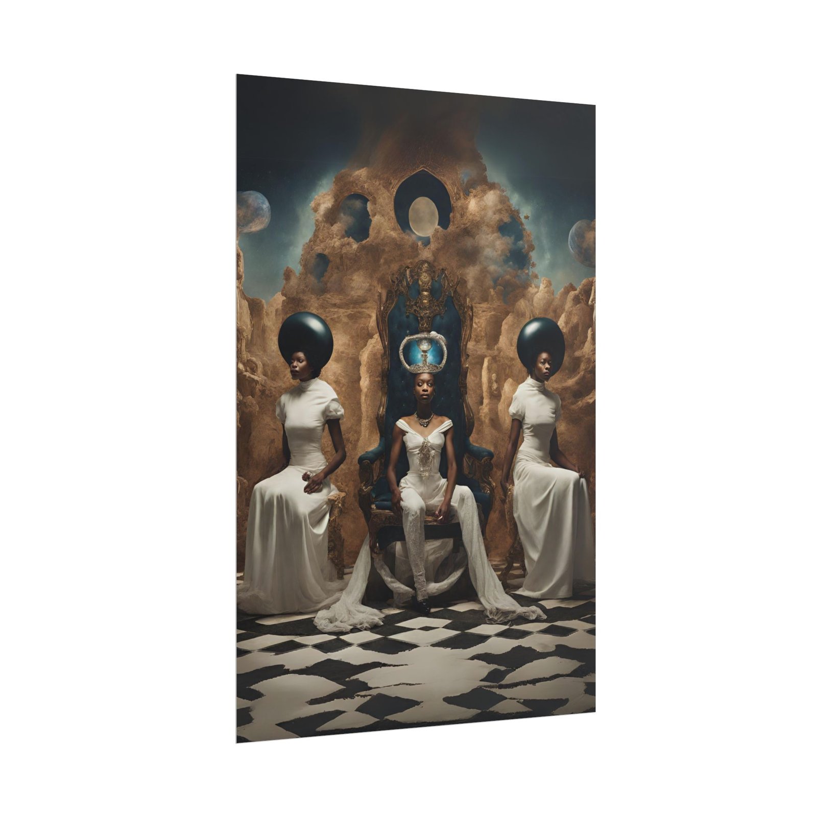 Black Celestial Queens Ethereal Portrait Rolled Poster - Image 4