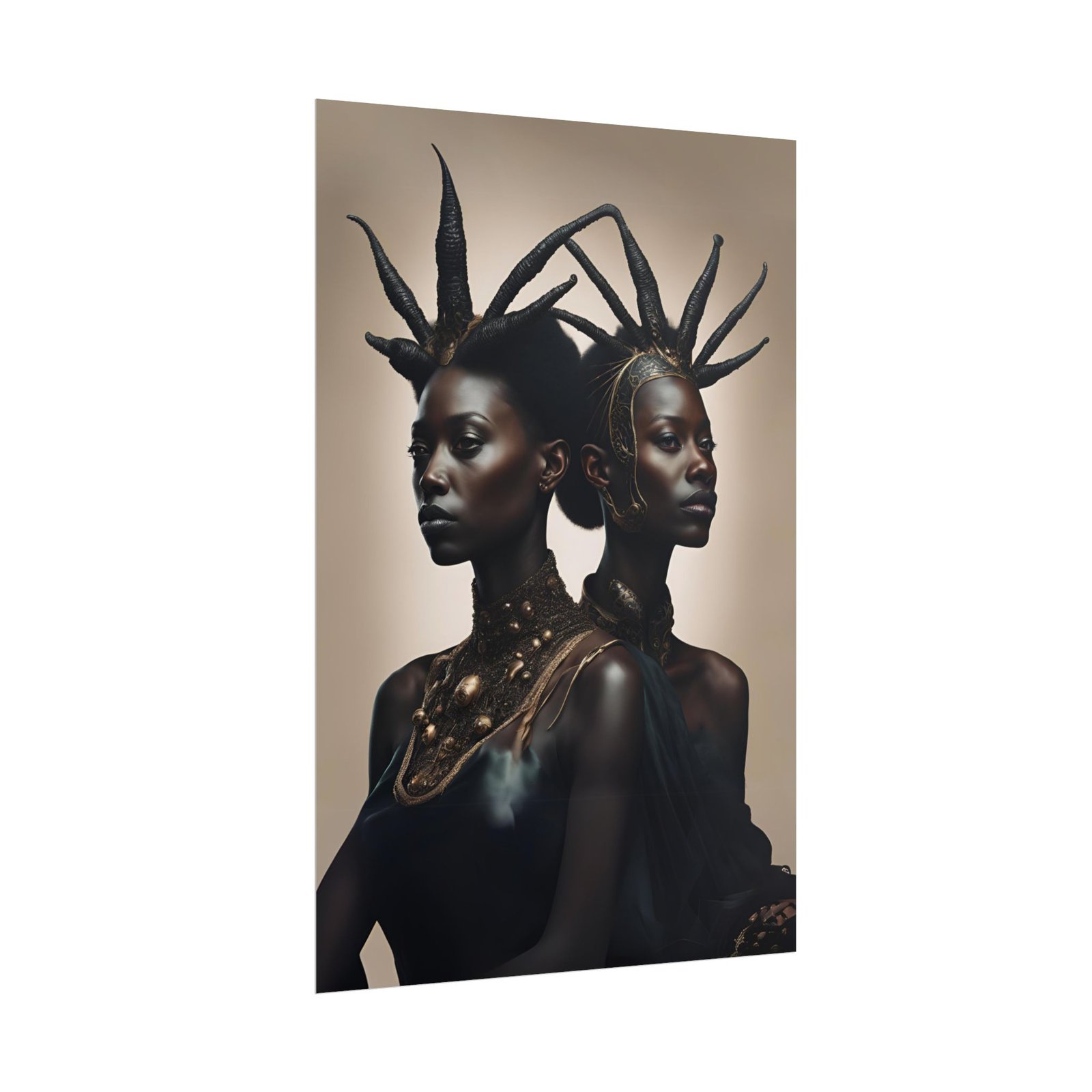 Black Celestial Queens Portrait Rolled Poster - Image 3