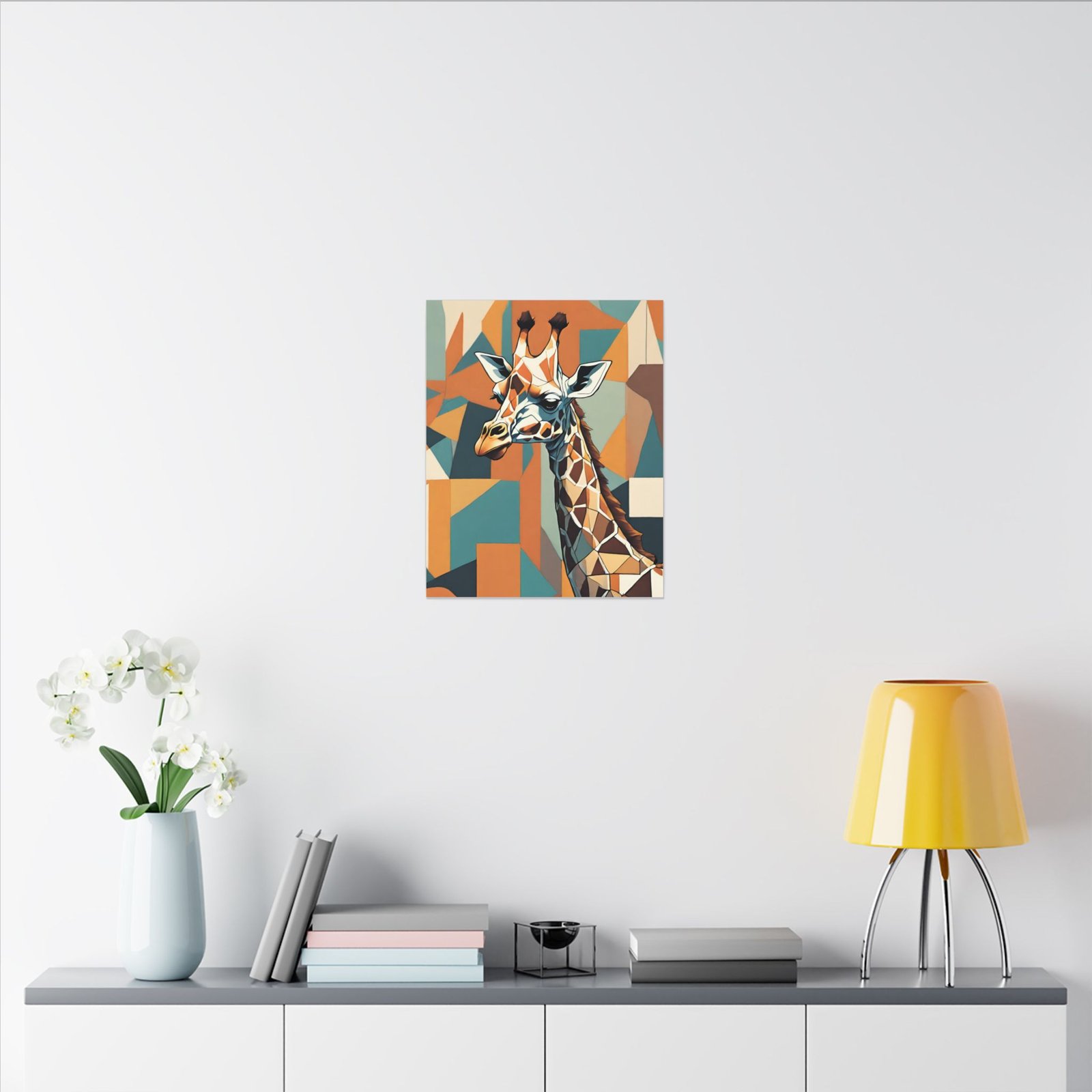 Geometric Giraffe Art Matte Canvas 16x20" - Image 4