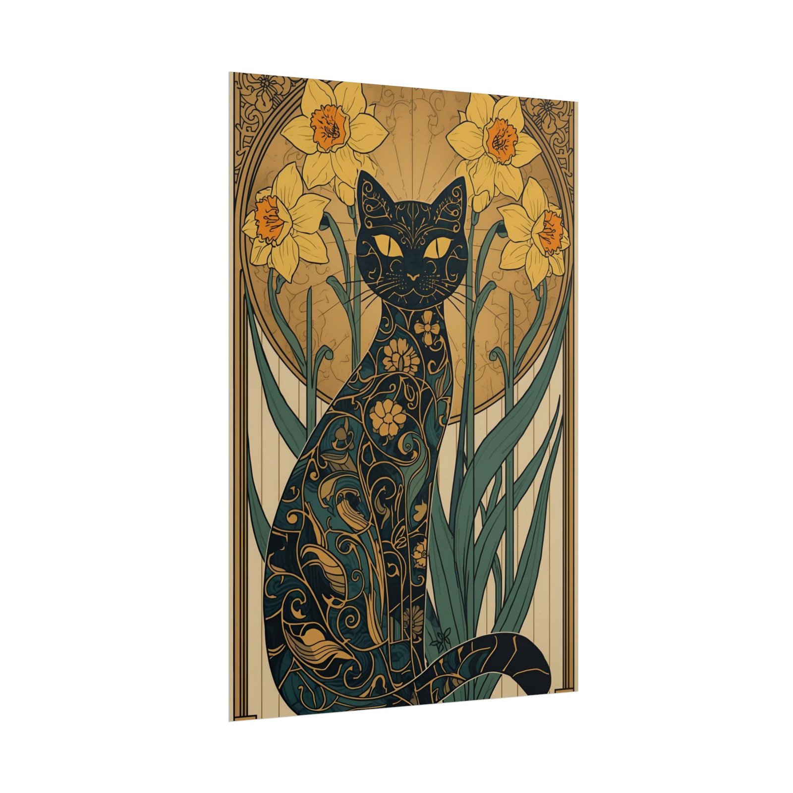 Art Nouveau Black Cat Rolled Poster - Image 3