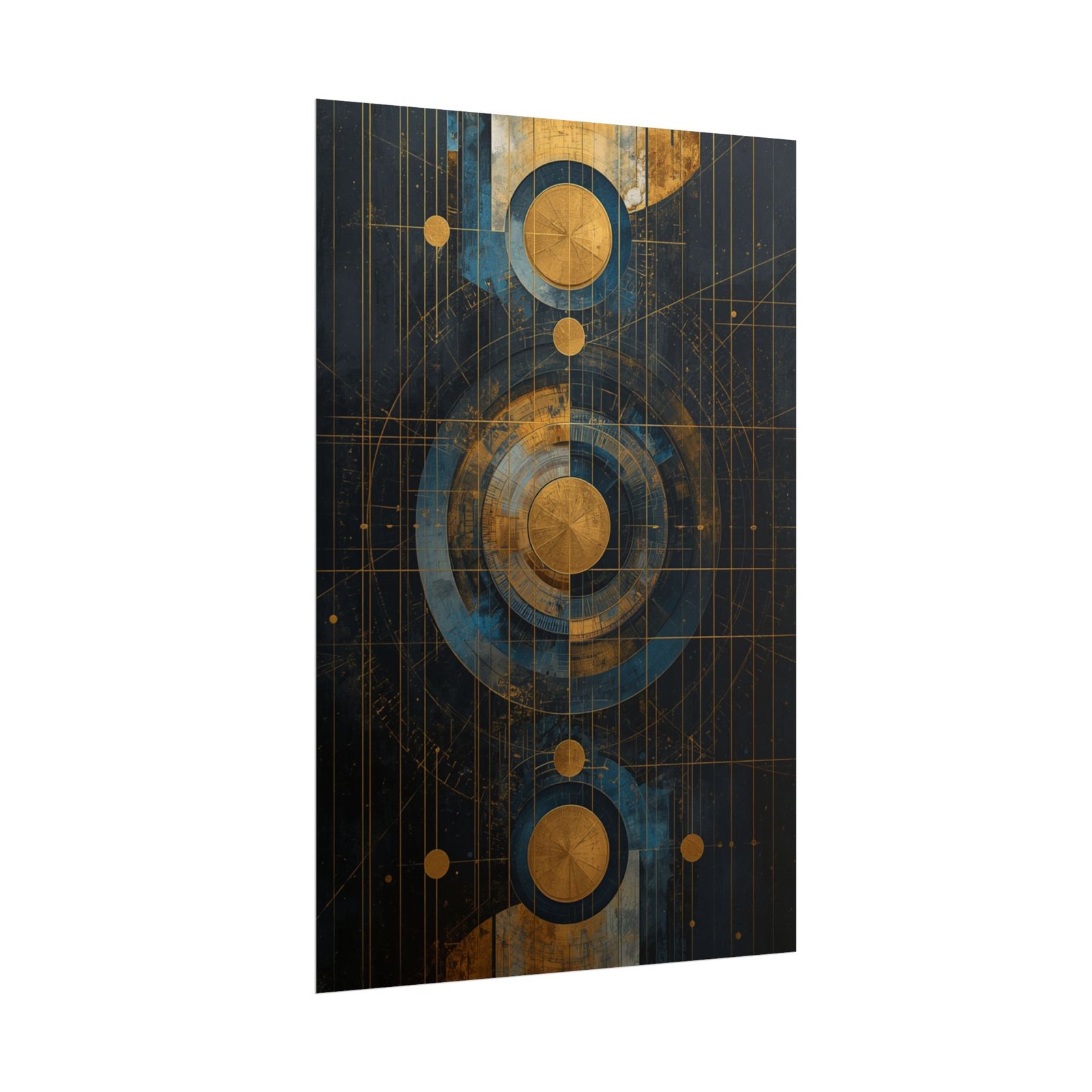 Geometric Abstract Concentric Circles Rolled Poster - Image 2