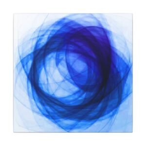 Geometeric Abstract Blue Swirl Canvas 12x12"
