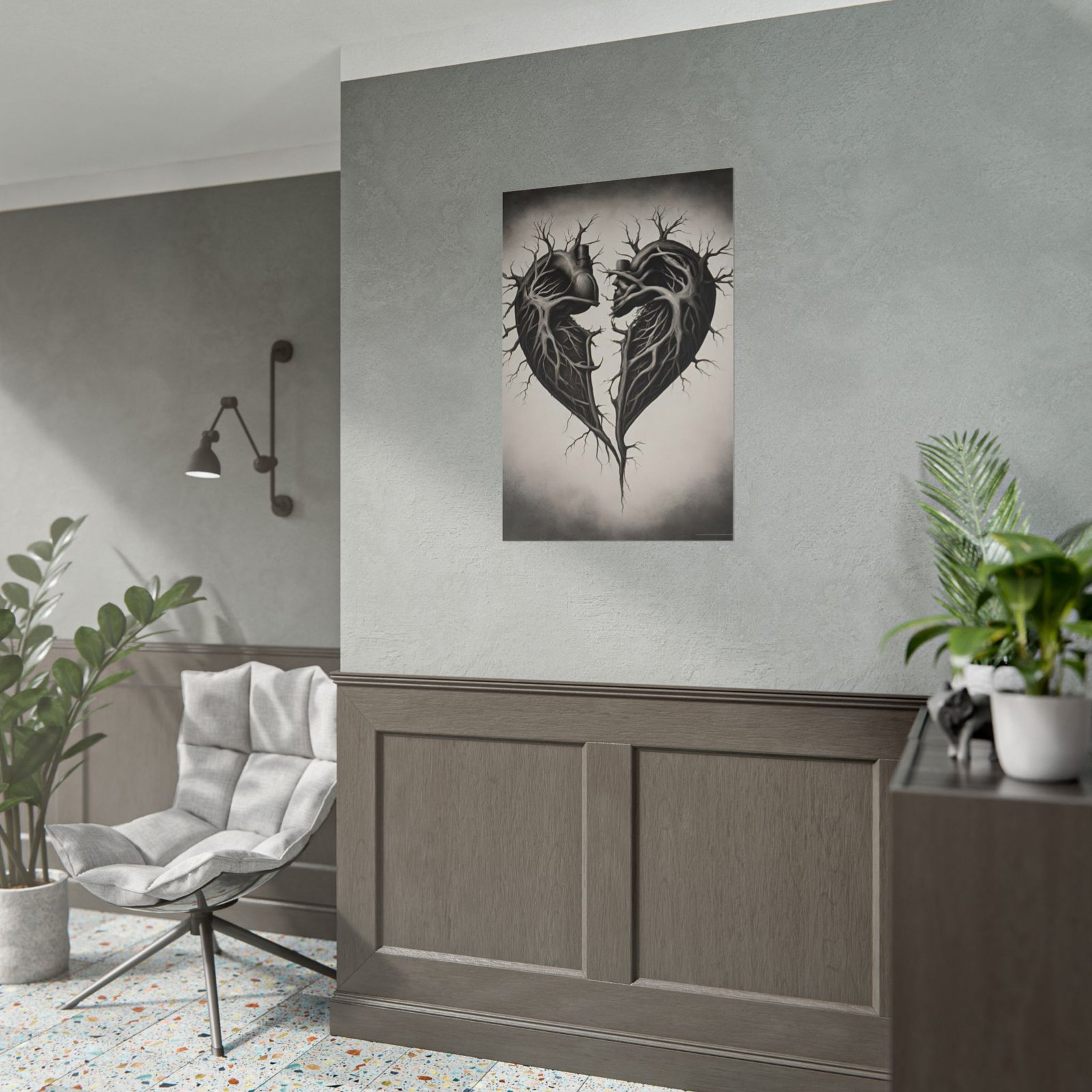 Anatomical Heart Split Rolled Poster - Image 3