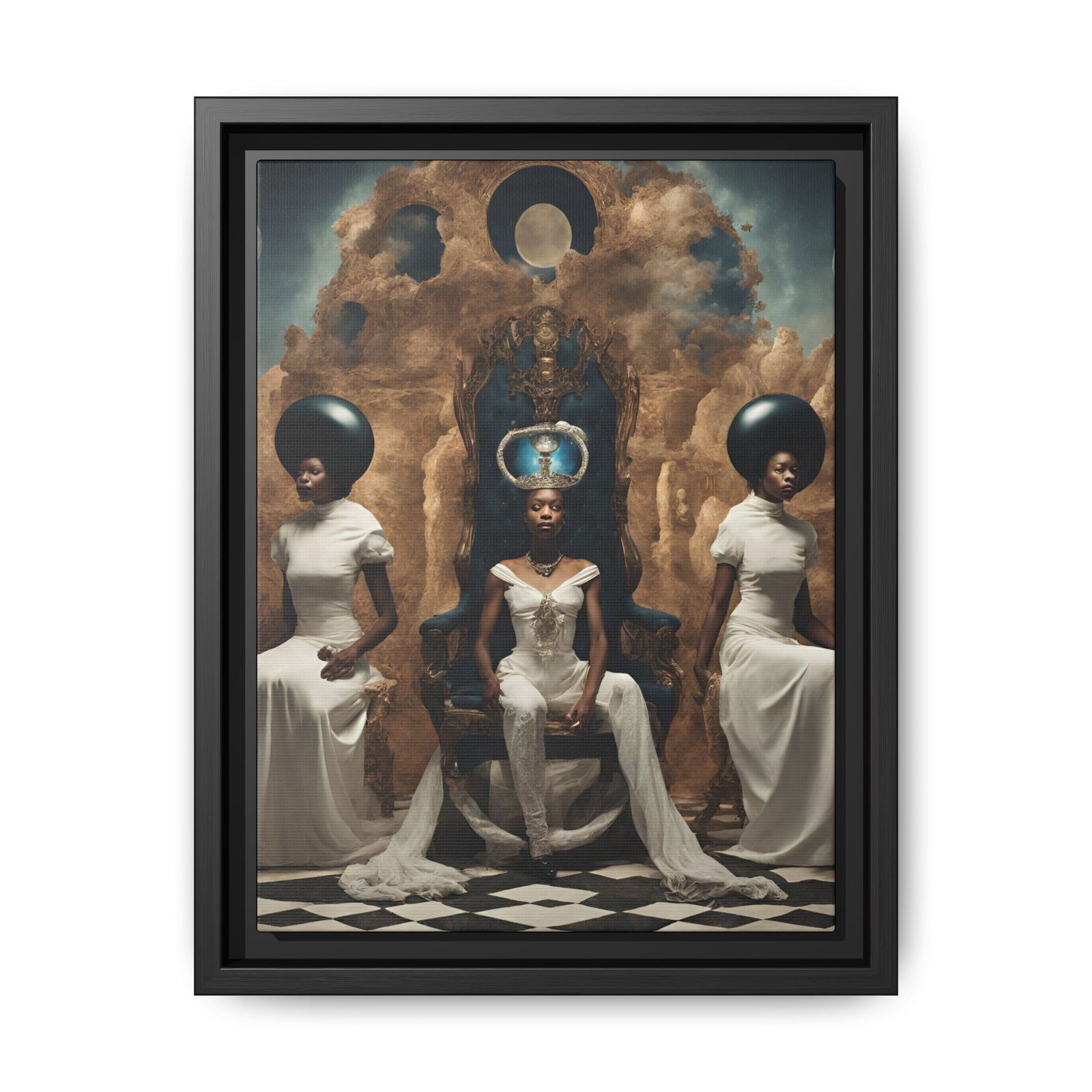 IS_0360 Regal African Goddess Matte Canvas FRAMED 9x12"