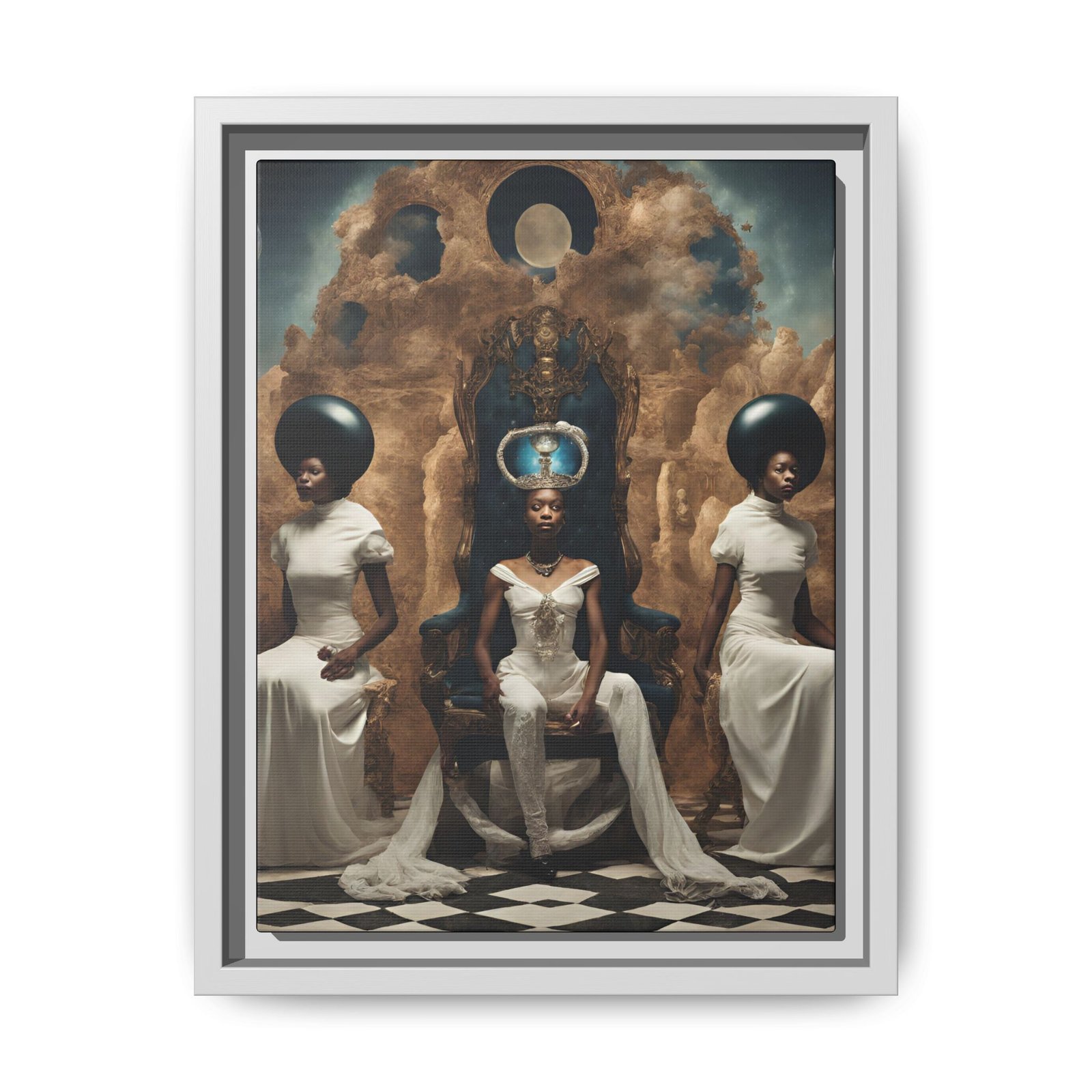 IS_0360 Regal African Goddess Matte Canvas FRAMED 9x12" - Image 6
