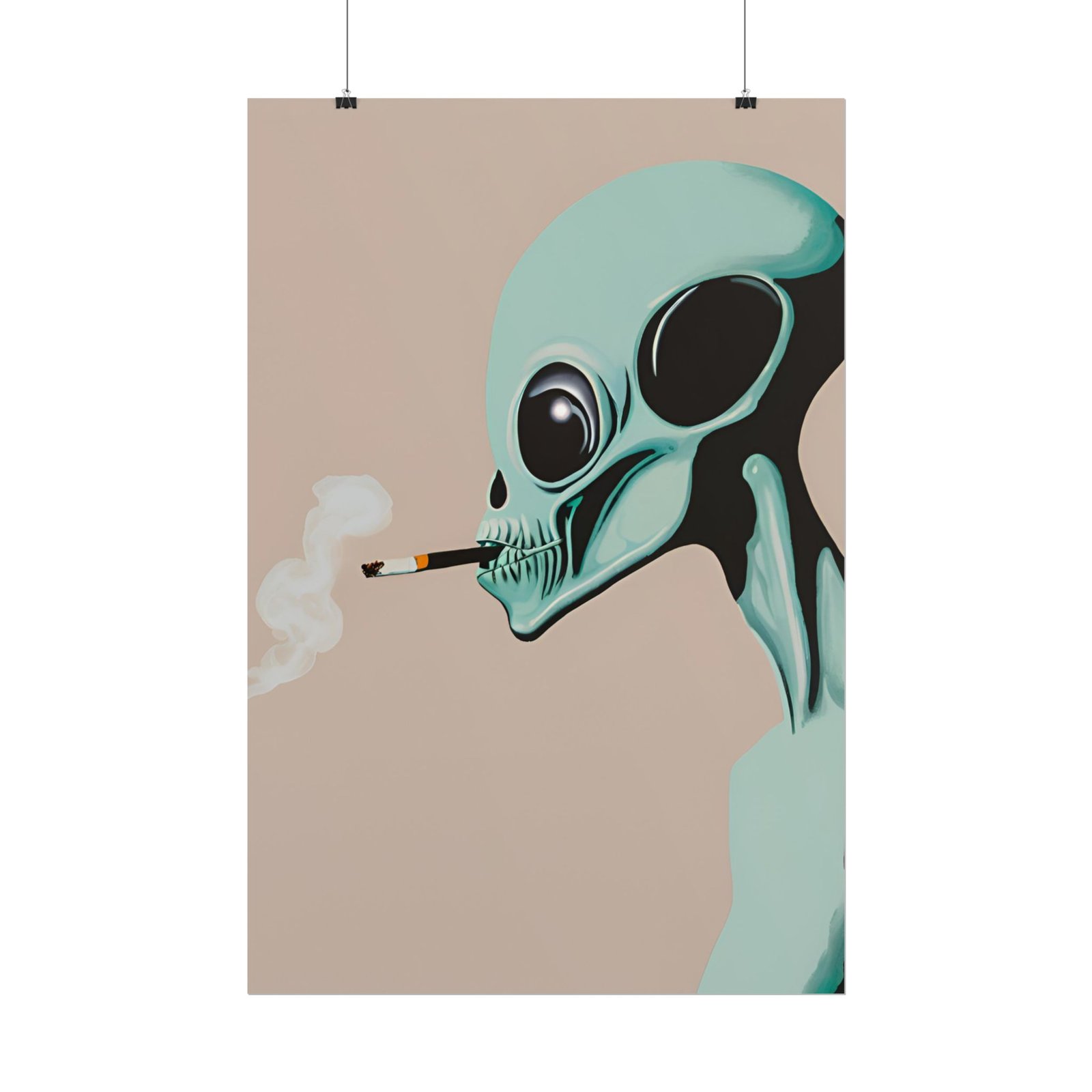 IS_4418 Smoking Alien Rolled Poster - Image 3