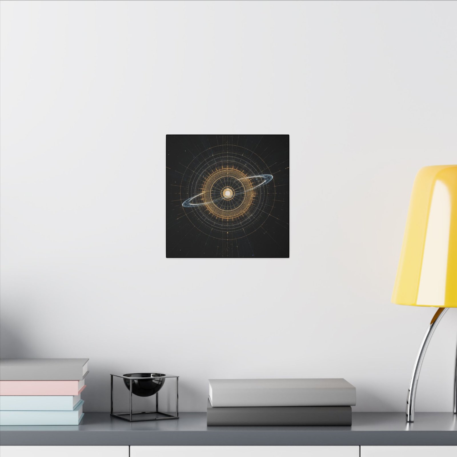 Golden Orb Galaxy Matte Canvas 12x12" - Image 2