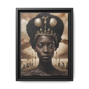 Afrofuturist Queen Portrait Canvas Framed 9x12"