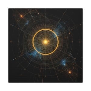 Solar Nexus Geometric Abstract Canvas 12x12"