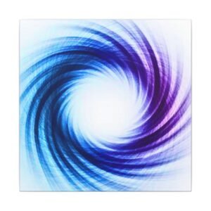 Geometric Abstract Blue Vortex Canvas 12x12"