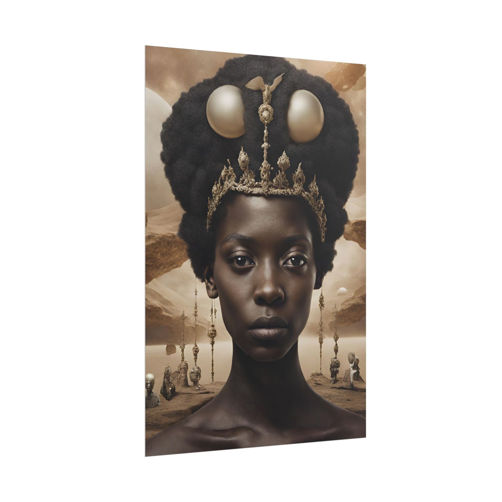 Afrofuturist Regal Celestial Queen Rolled Poster - Image 2