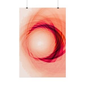 Modern Geometric Abstract Red Spiral Rolled Poster