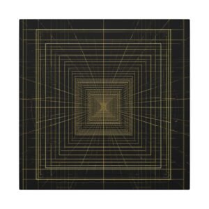 Geometric Gold Maze Canvas 12x12"