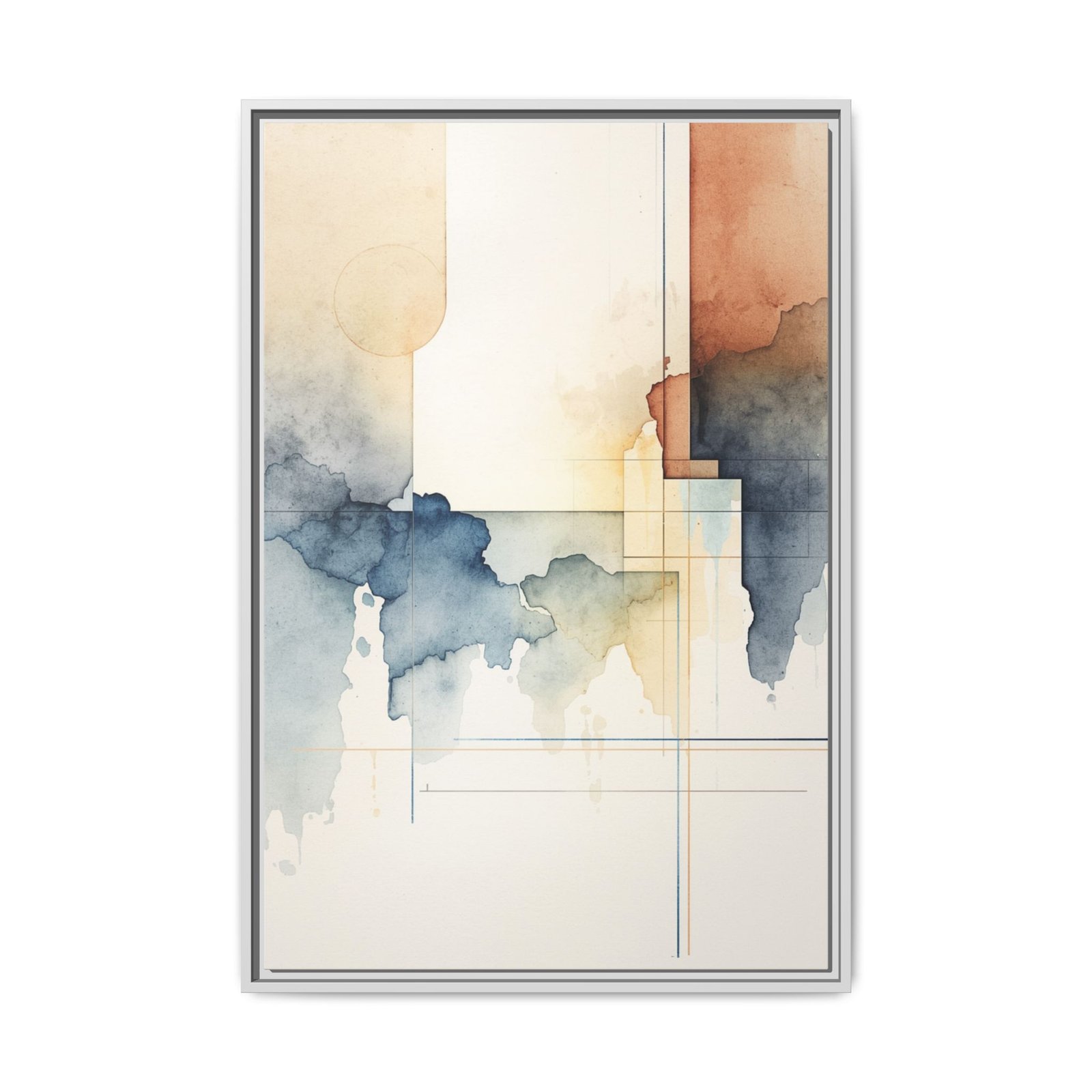 Abstract Watercolor Geometric Matte Canvas FRAMED 24x36" - Image 9