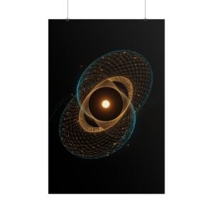Geometric Abstract Blue Spirograph Rolled Poster