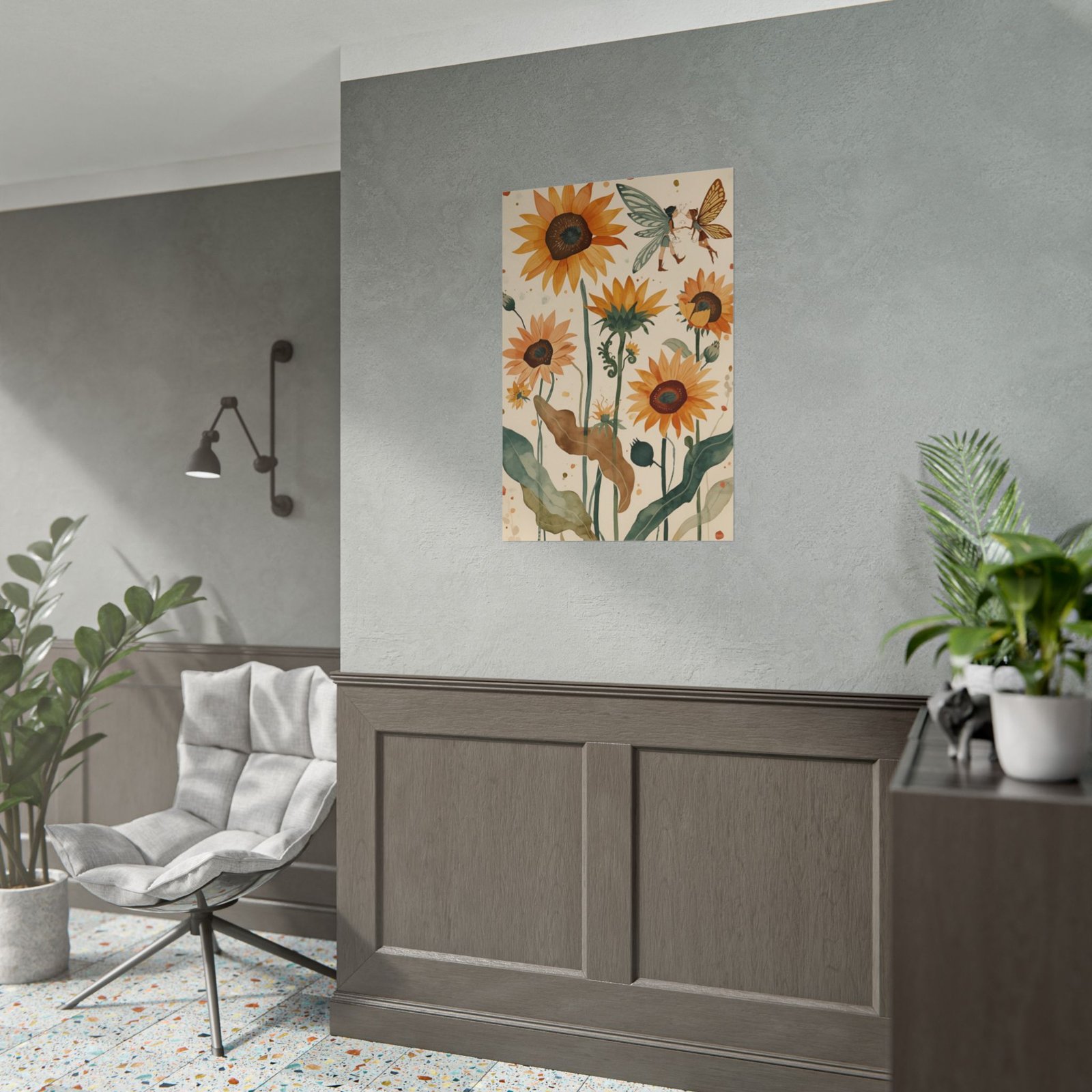 Sunflower Fairy Botanical Rolled Poster - Image 5