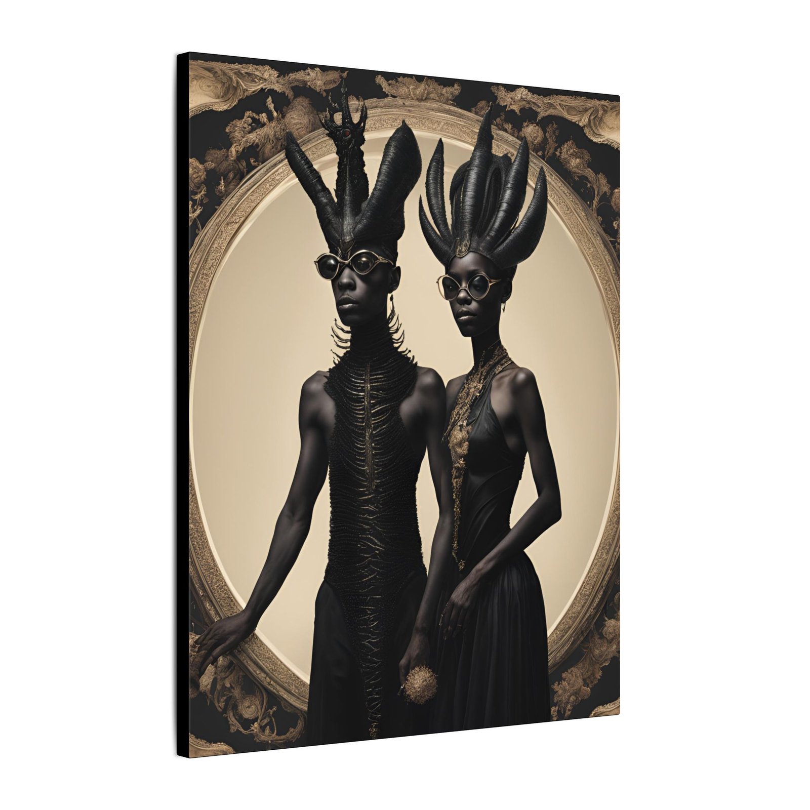 Black Celestial Royalty Portrait Canvas 16x20" - Image 2