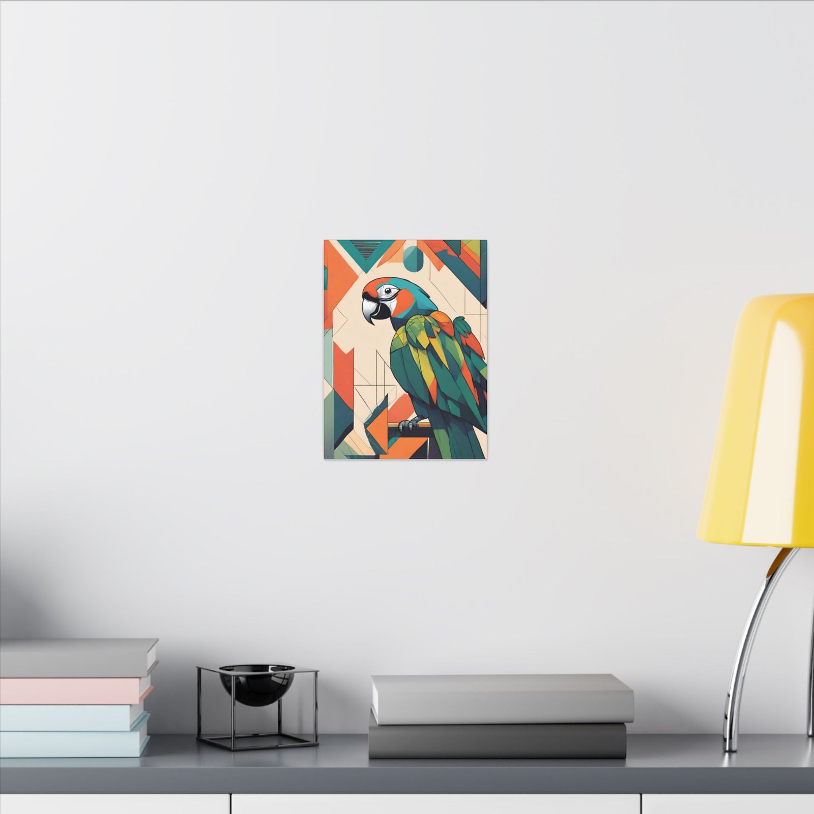 Modern Geometric Parrot Canvas Print 9x12" - Image 4
