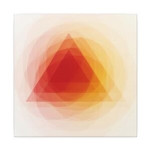 Abstract Red Triangle Canvas 12x12"