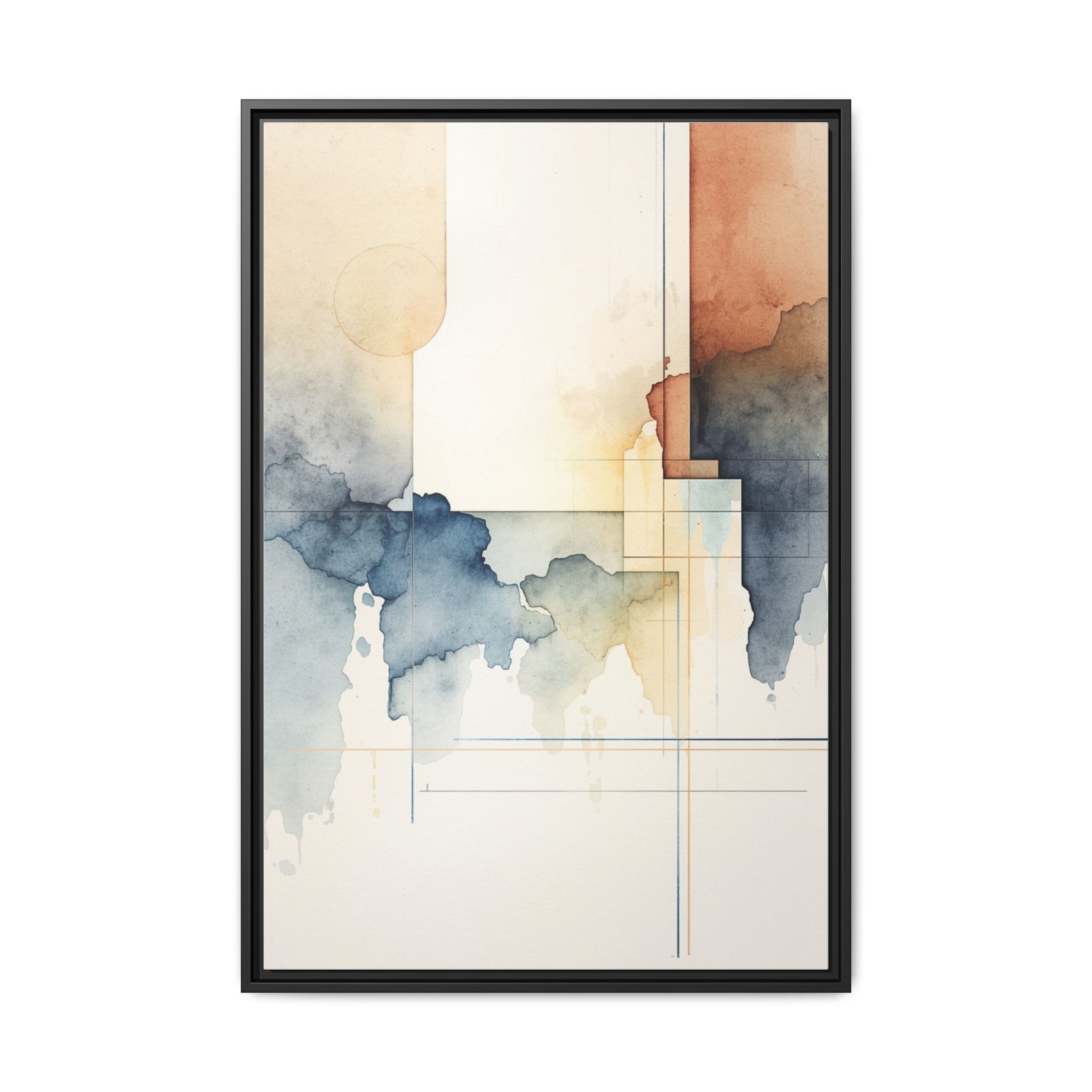 Abstract Watercolor Geometric Matte Canvas FRAMED 24x36" - Image 5