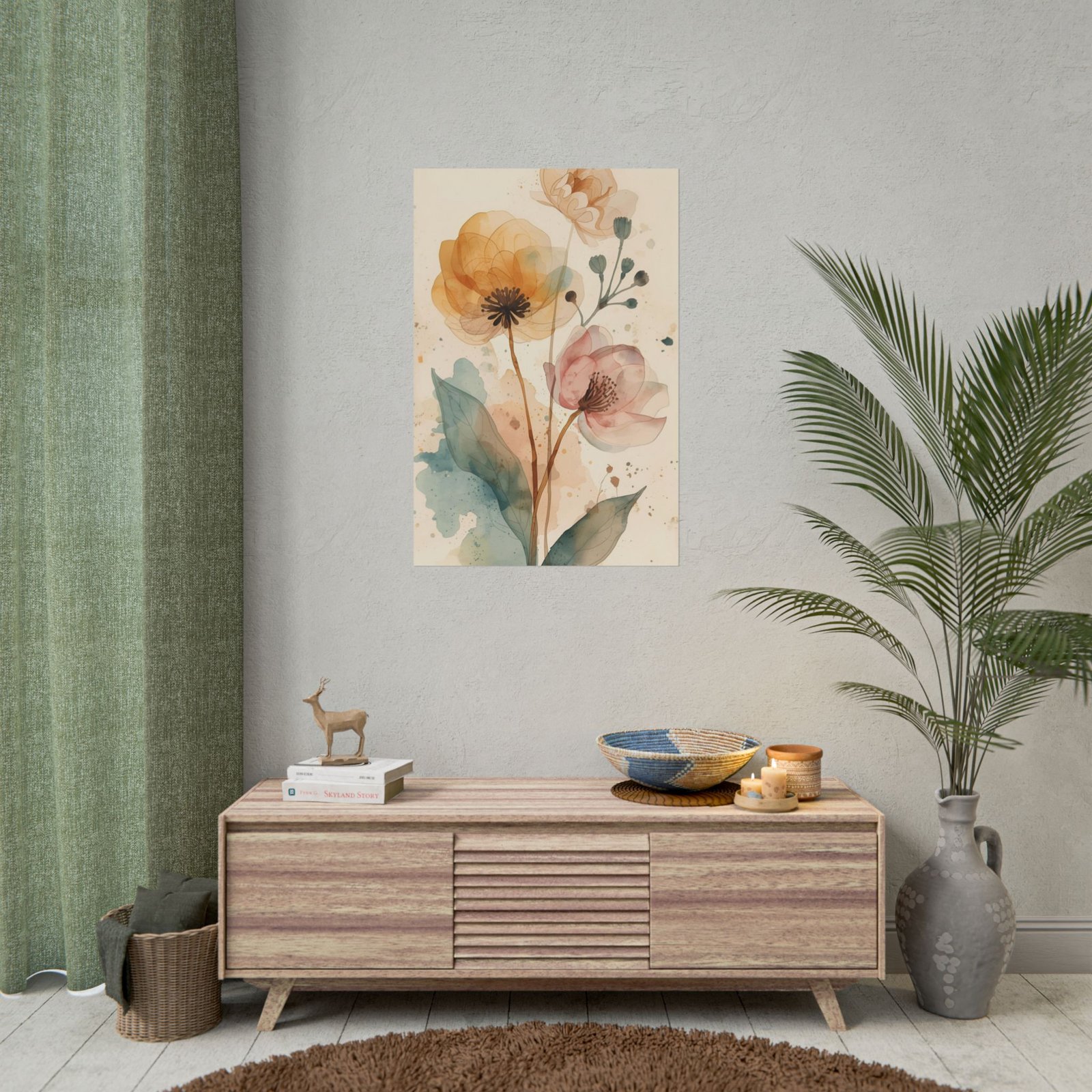 Vintage Art Neavou Botanical Rolle Poster - Image 4