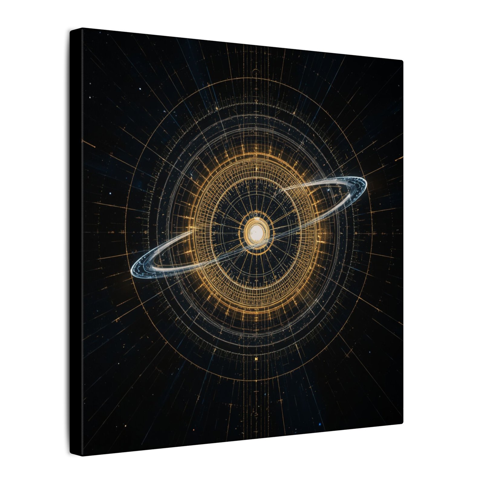 Golden Orb Galaxy Matte Canvas 12x12" - Image 3