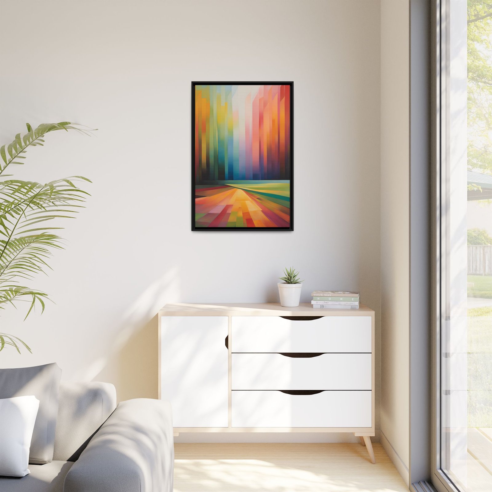 Abstract Colorfield Matte Canvas FRAMED 24x26" - Image 3