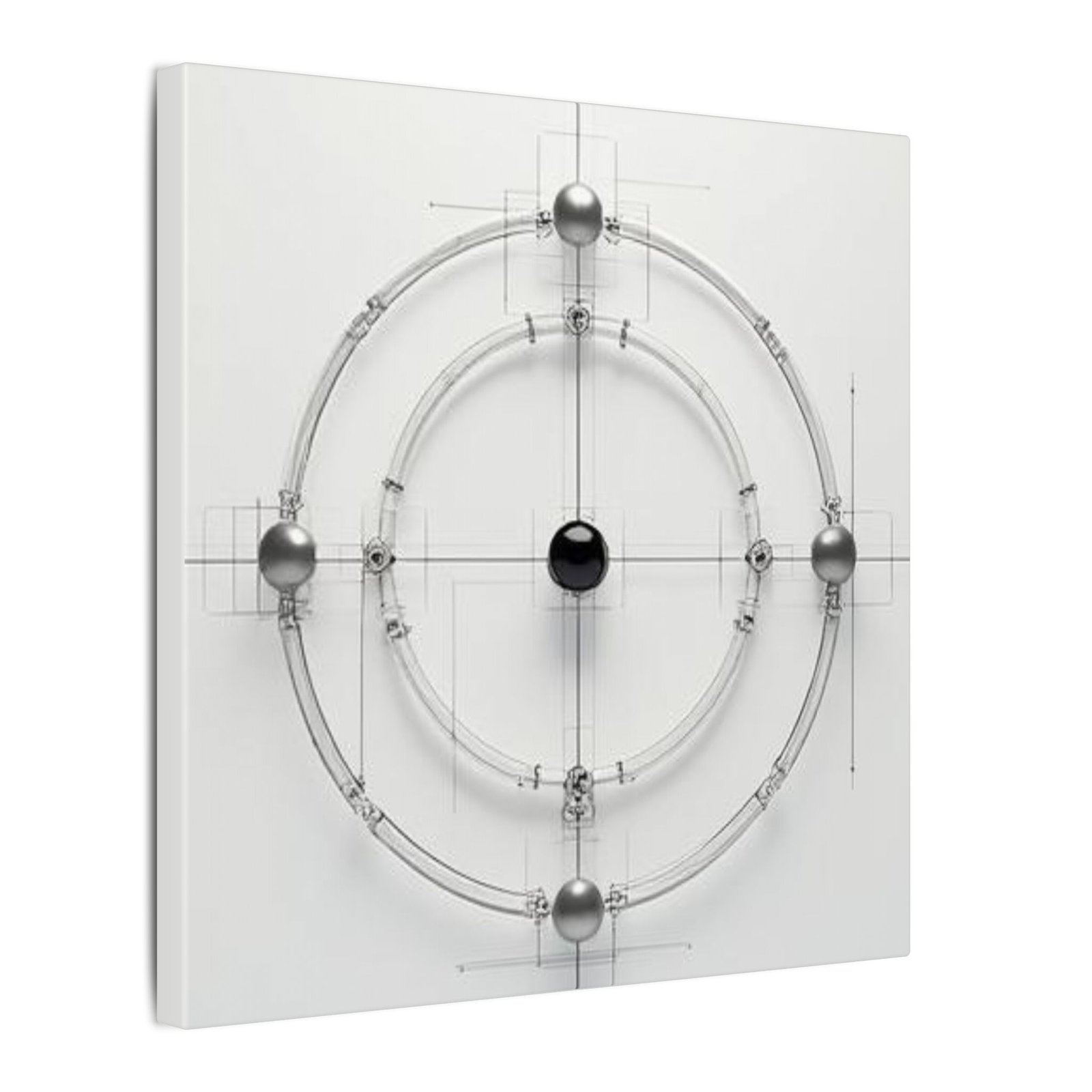 Geometric Orbital Blueprint Canvas 12x12" - Image 2