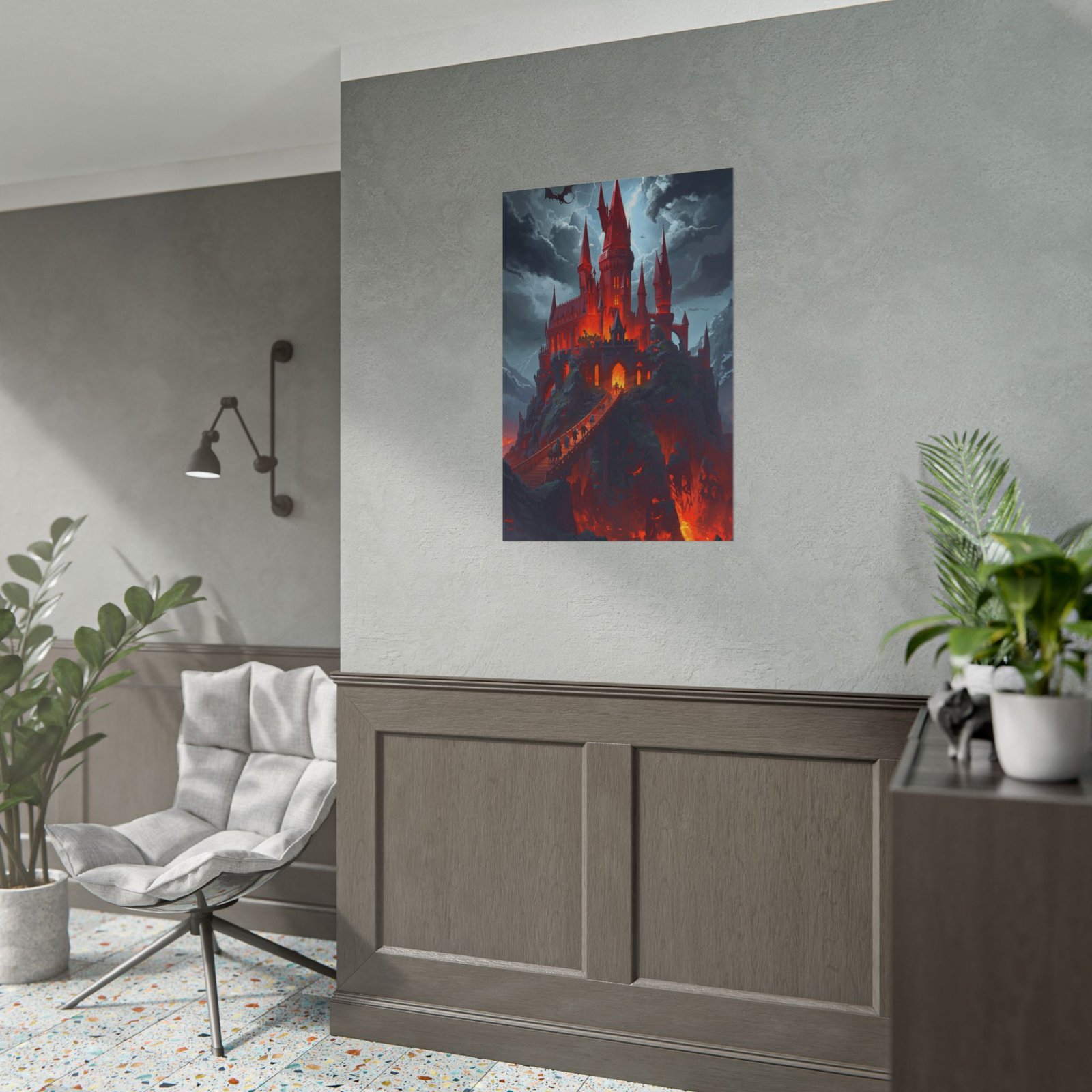 Fiery Gothic Castle Rolled Poster - Image 3