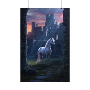 Fantasy Unicorn Castle Rolled Poster